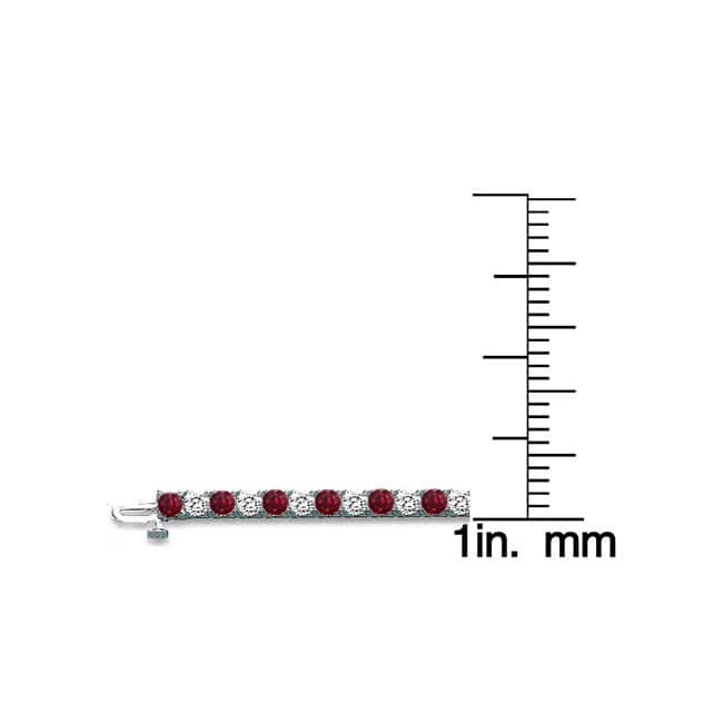 Auriya 2 1/2ct Round Red Ruby and 2 1/2ctw Diamond Tennis Bracelet 14k Gold