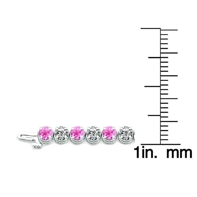 Auriya 5ct Pink Sapphire and 5cttw Diamond Tennis Bracelet 14k Gold