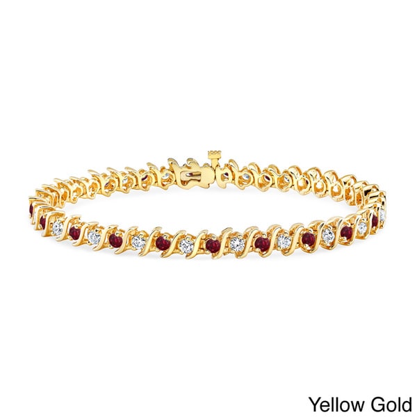 red ruby tennis bracelet