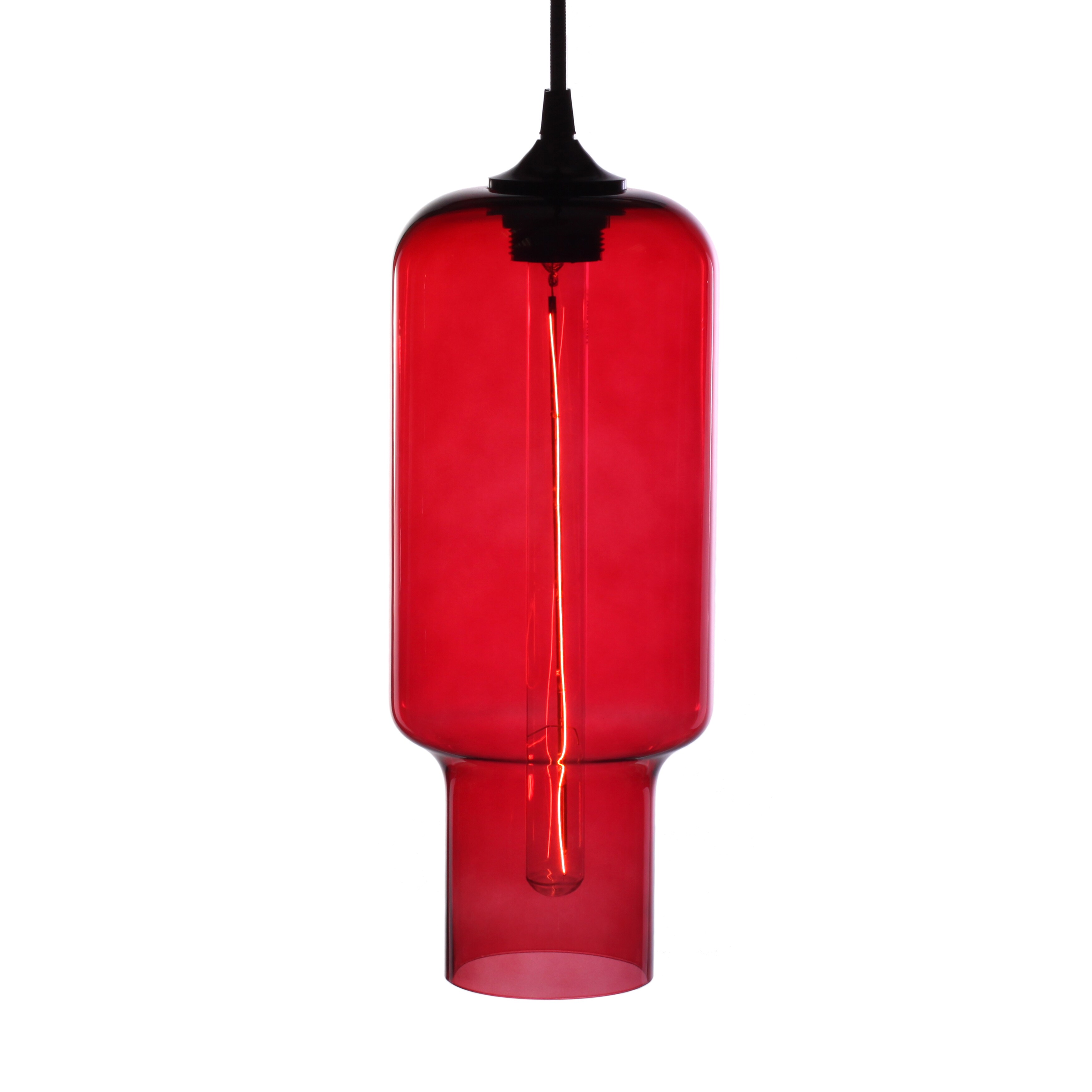 Surey Red Edison Glass Chandelier with Light Bulb (Warehouse of Tiffany's Surey Red Glass Chandelier) - Chandeliers For Bedrooms by Overstock.com