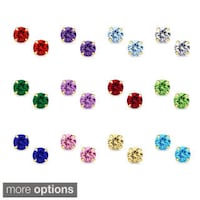 14k Yellow Gold 4mm Round Cut Cubic Zirconia Birthstone Stud 14k Yellow Gold 6mm Round Cut Cubic Zirconia Birthstone Stud Earrings