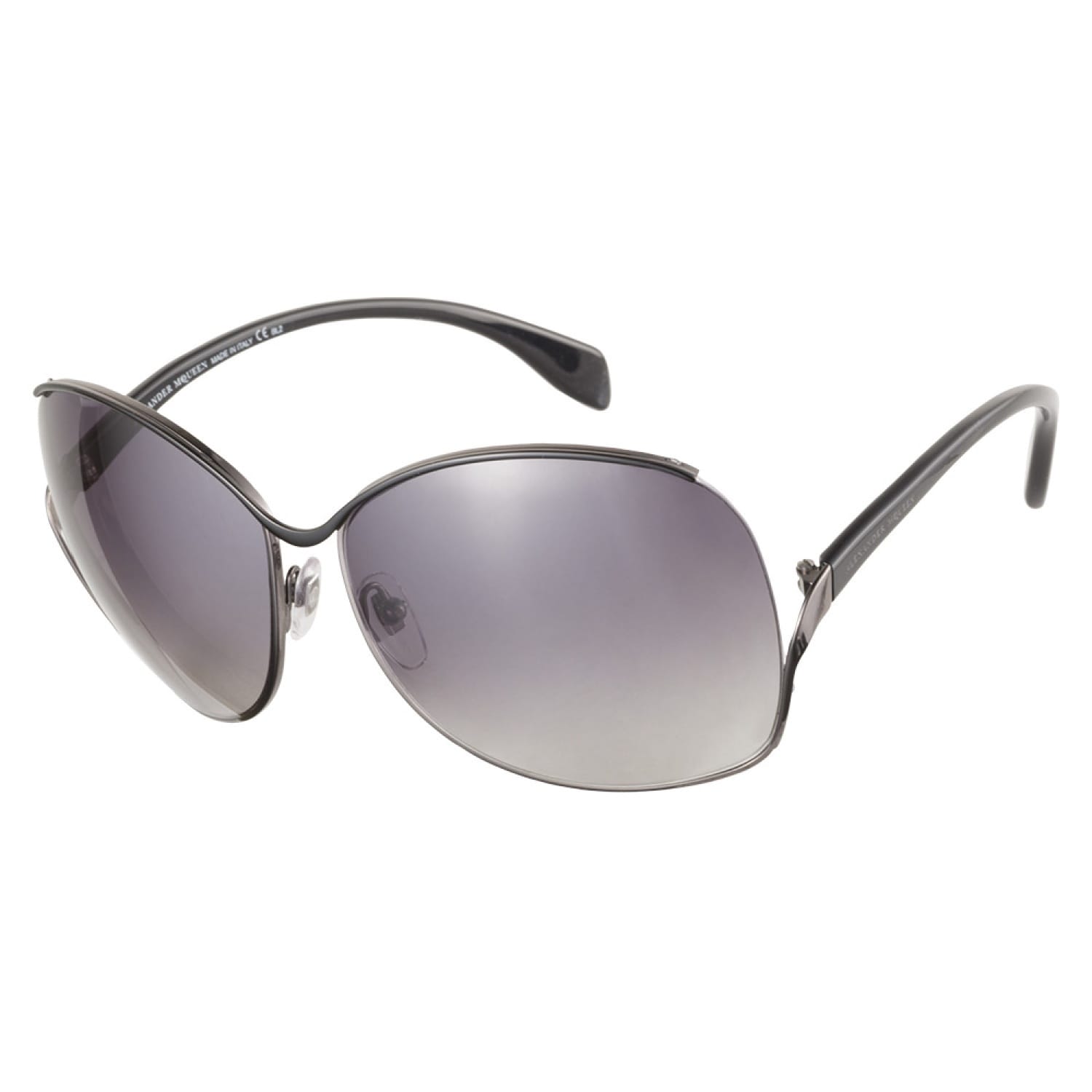 Alexander Mcqueen Amq4172s N8b Bd Ruthenium Black 62 Sunglasses