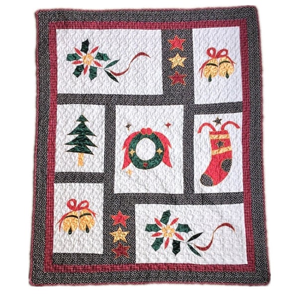 Vintage Christmas Quilted Throw Throws