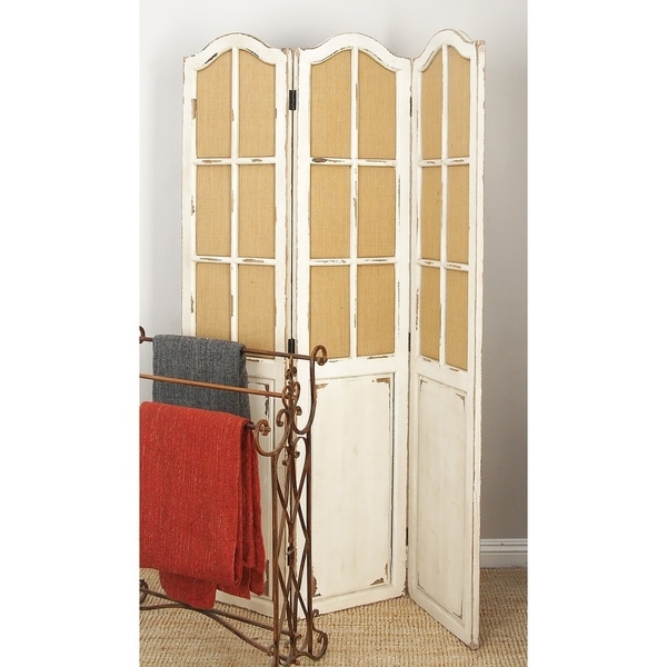 48” x 71” Large 3-Panel Wood Screen Room Divider by Studio 350