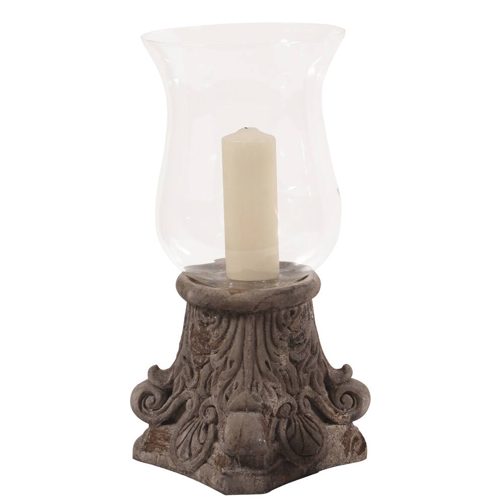 Large Glass Hurricane Candleholder