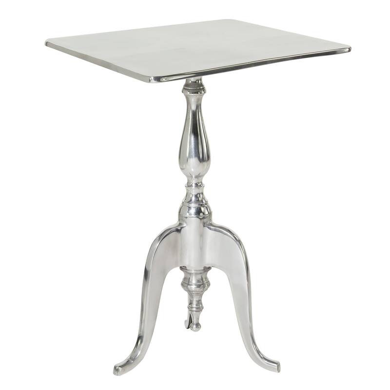 Silver Aluminum Traditional Accent Table 22 x 16 x 16