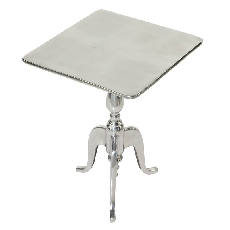 Silver Aluminum Traditional Accent Table 22 x 16 x 16
