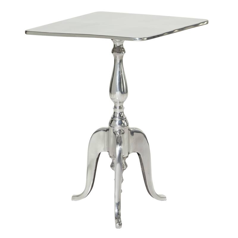 Silver Aluminum Traditional Accent Table 22 x 16 x 16