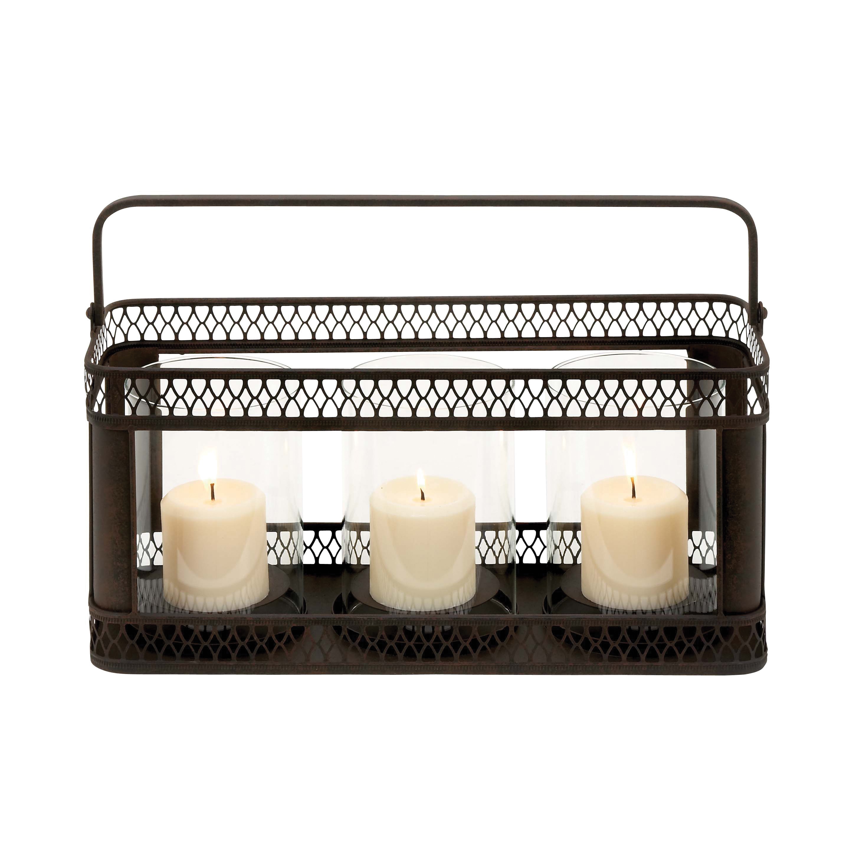 Black Metal 3 candle Holder