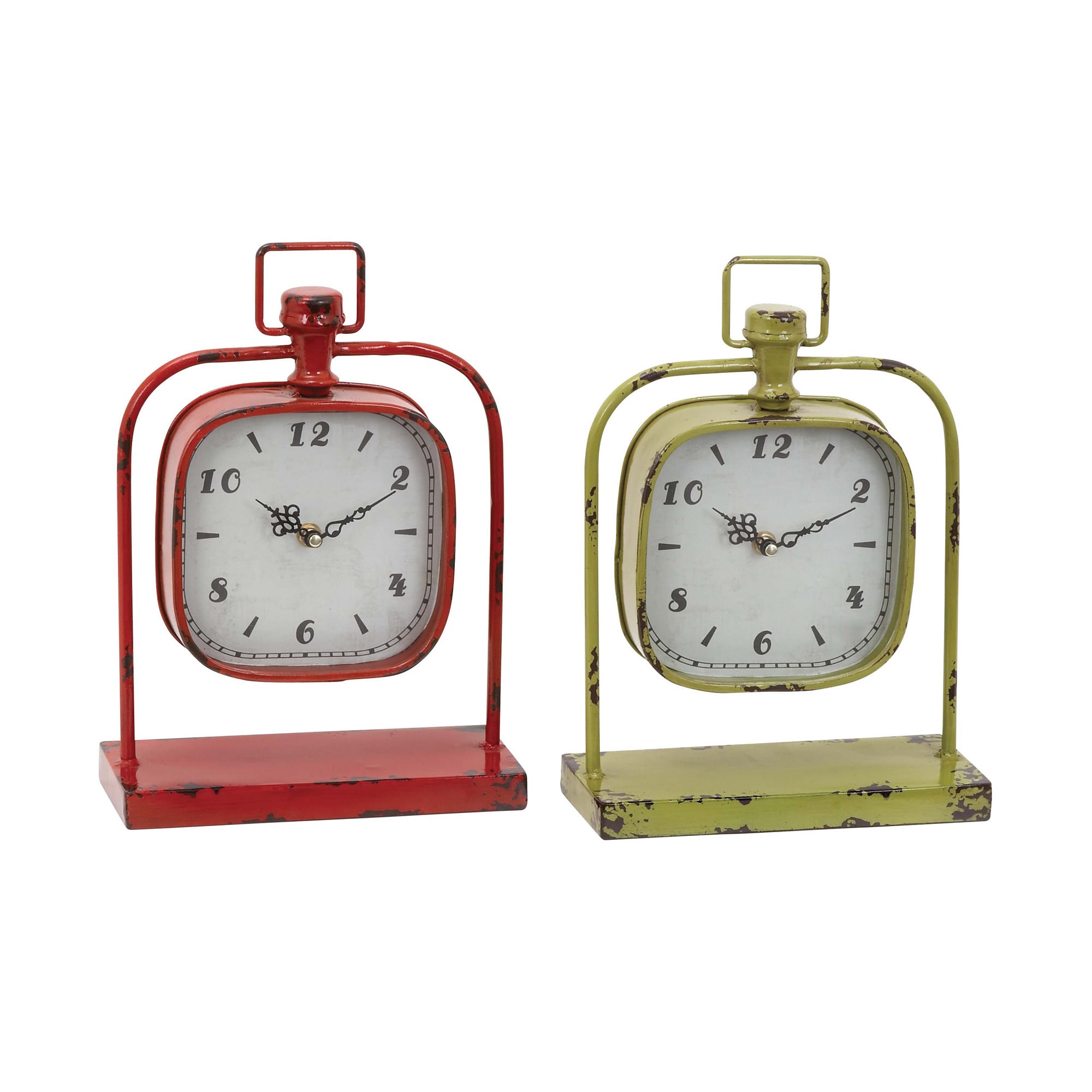 Red And Yellow Classic Fusing Clocks (set Of 2)