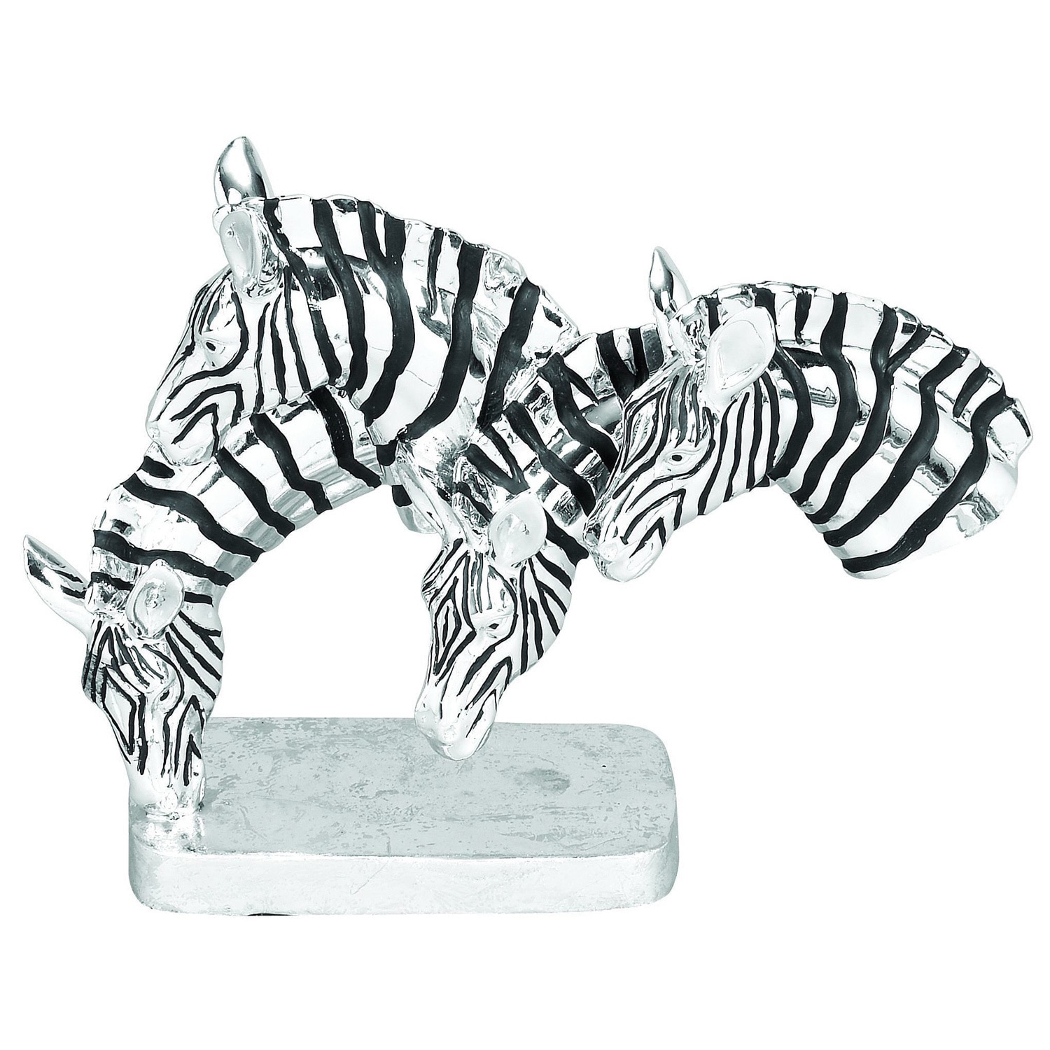 Polystone Grazing Zebras Table Sculpture