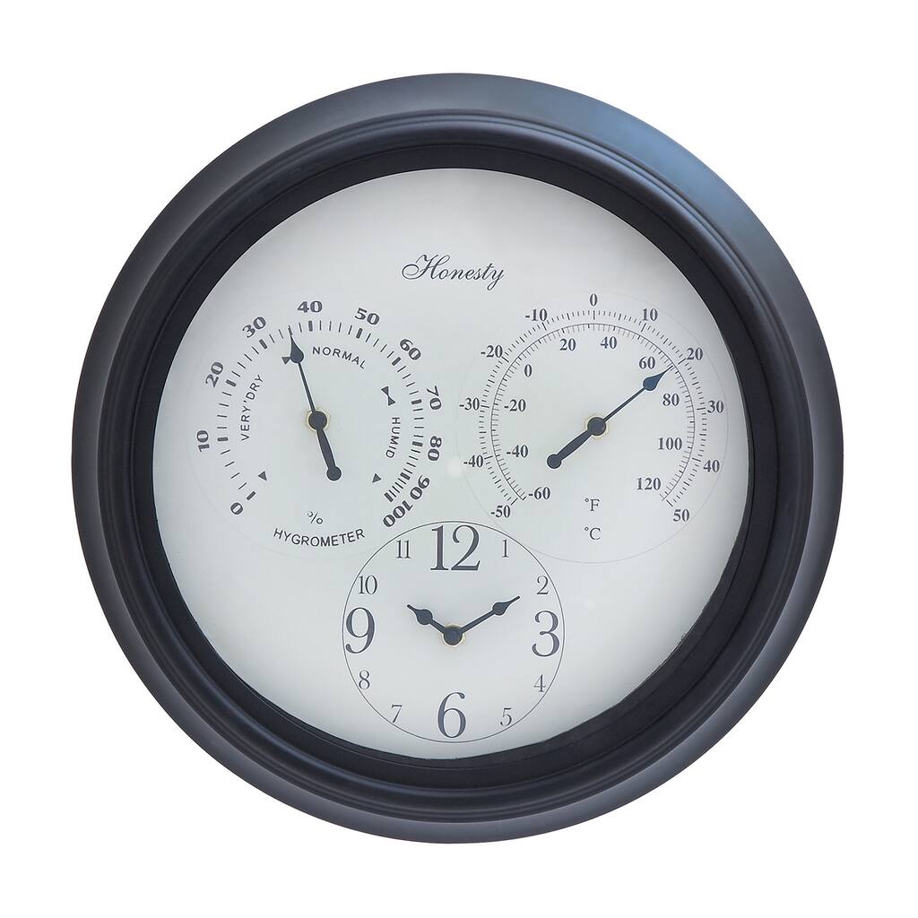 Bold Roman Numerals in Black Font Outdoor Clock