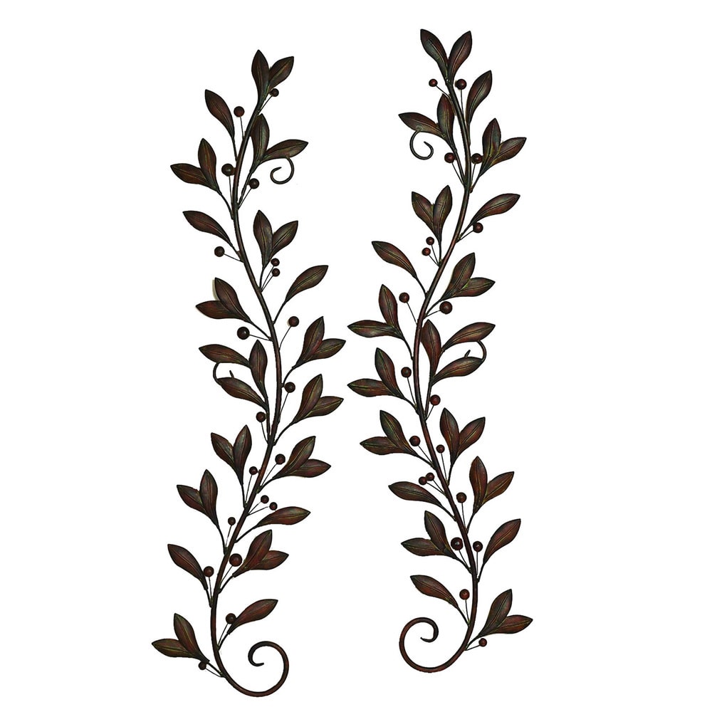 Decorative Metal Branches With Leaves (set Of 2)