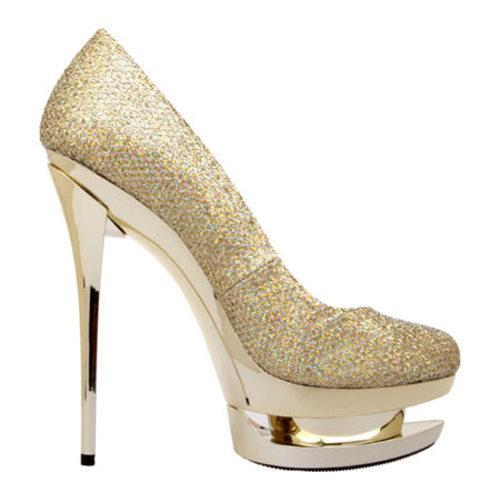 Women's Highest Heel Diamond-111 Gold Woven Glitter - Free Shipping ...
