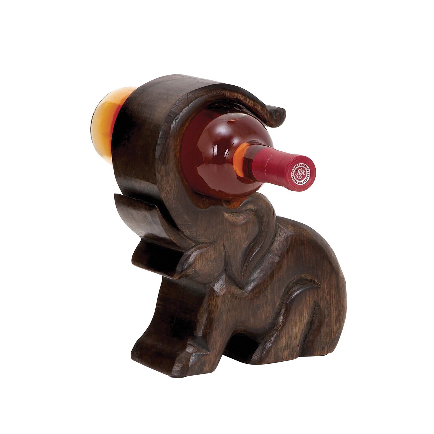 Shop Benzara Wood Elephant Wine Holder Free Shipping On Orders Over 45 8629048