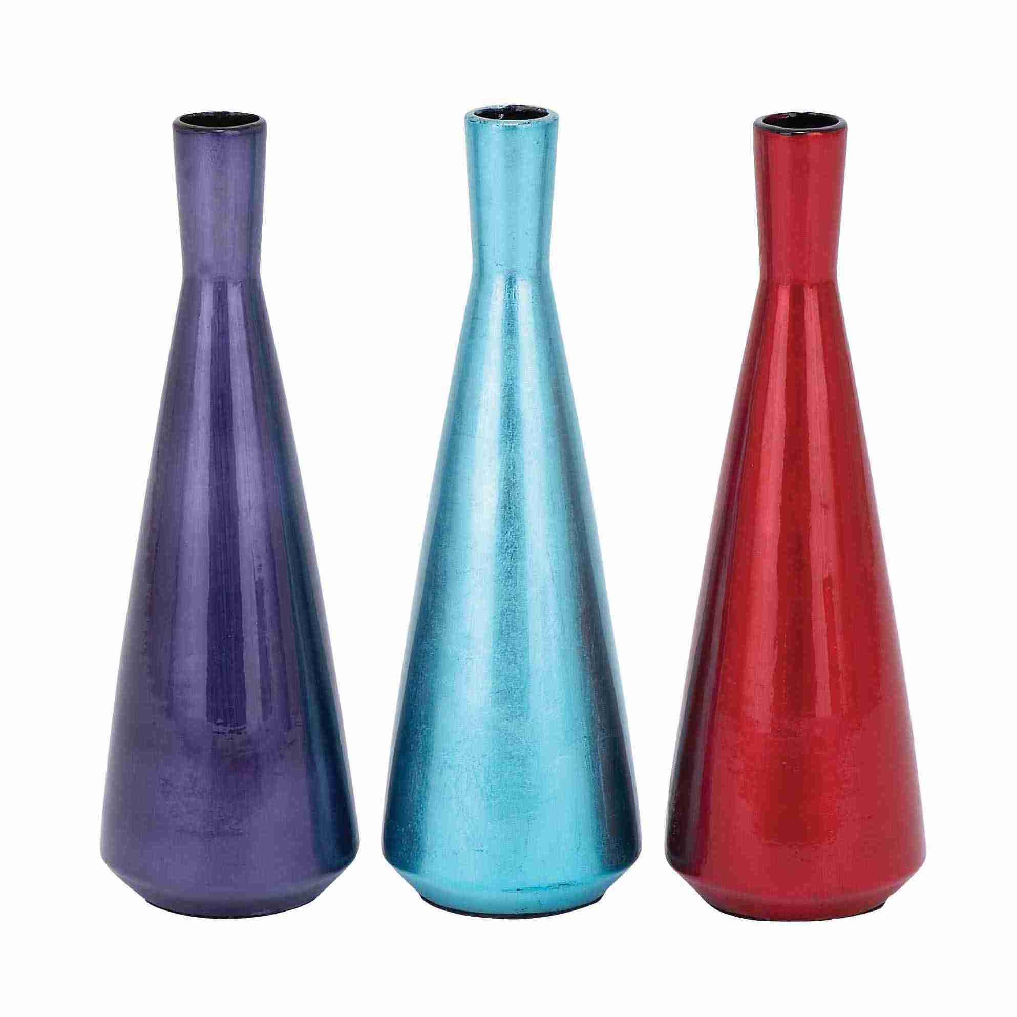 Ceramic Seamlessly Molded Assorted Vase  Set Of 3