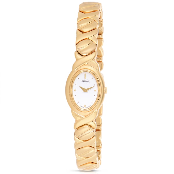 Seiko Women's Gold Tone White Dial Watch Seiko Women's Seiko Watches