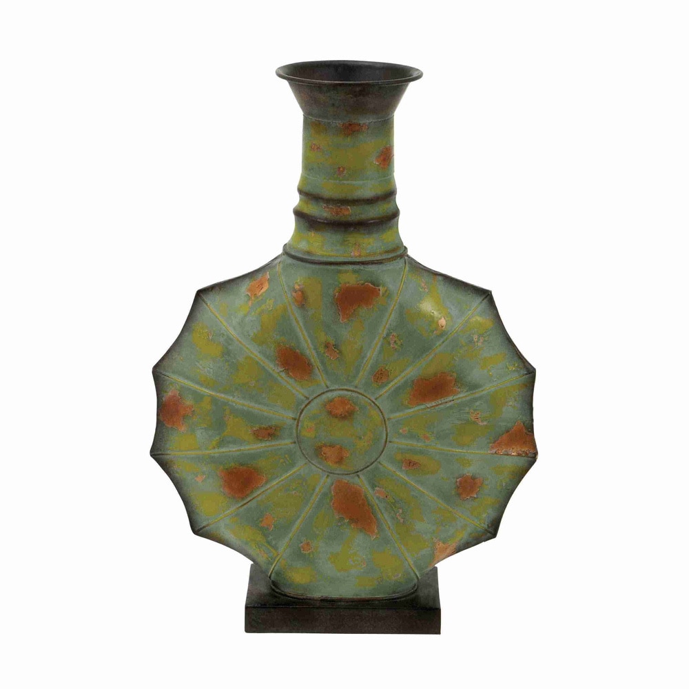 Metal Vase Green With Aesthetic Appeal