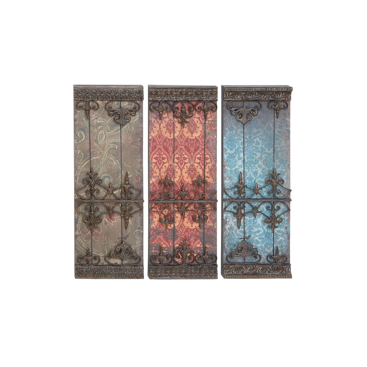 Painted Back Sheet Wall Decor (set Of 3)