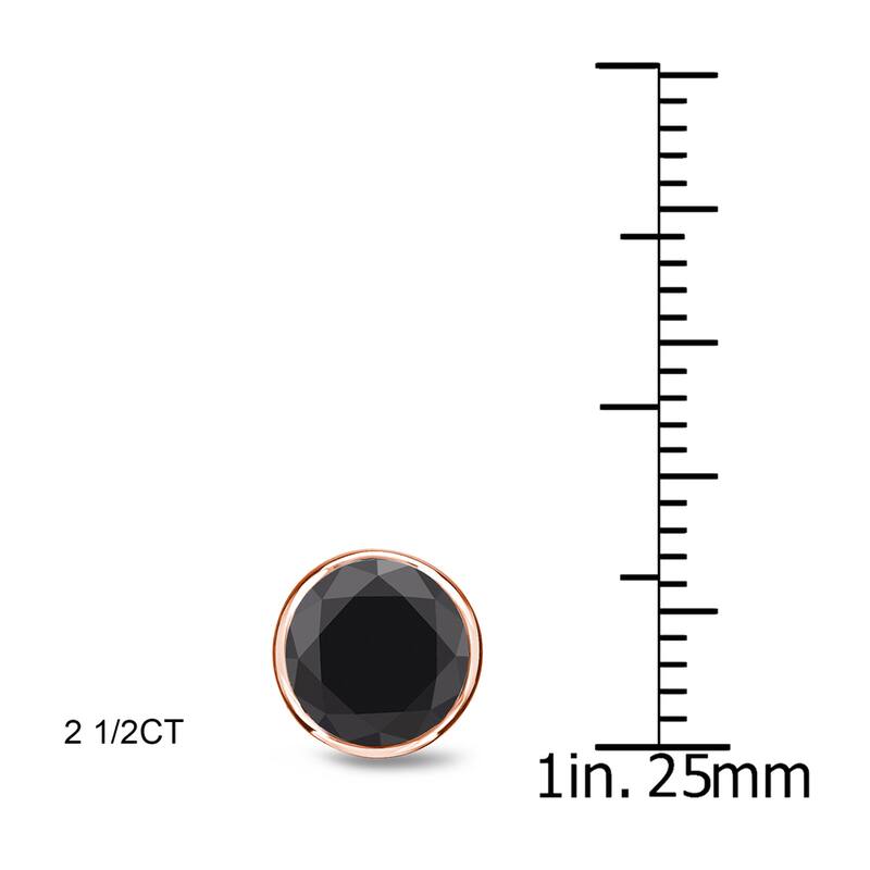 Auriya 1/2 to 4ctw Black Diamond Stud Earrings 14k Rose Gold Bezel-set