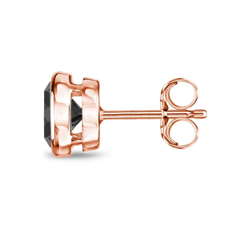 Auriya 1/2 to 4ctw Black Diamond Stud Earrings 14k Rose Gold Bezel-set