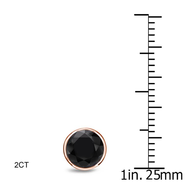 Auriya 1/2 to 4ctw Black Diamond Stud Earrings 14k Rose Gold Bezel-set