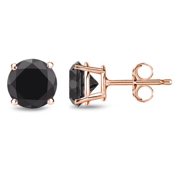 Auriya 1 2ct To 4ct Tdw Round Black Diamond Stud Earrings 14k Auriya 1 2ct To 4ct Tdw Round Black Diamond Stud Earrings 14k Rose Gold