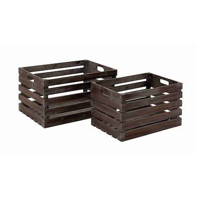Wood Wine Crates (Set of 2)