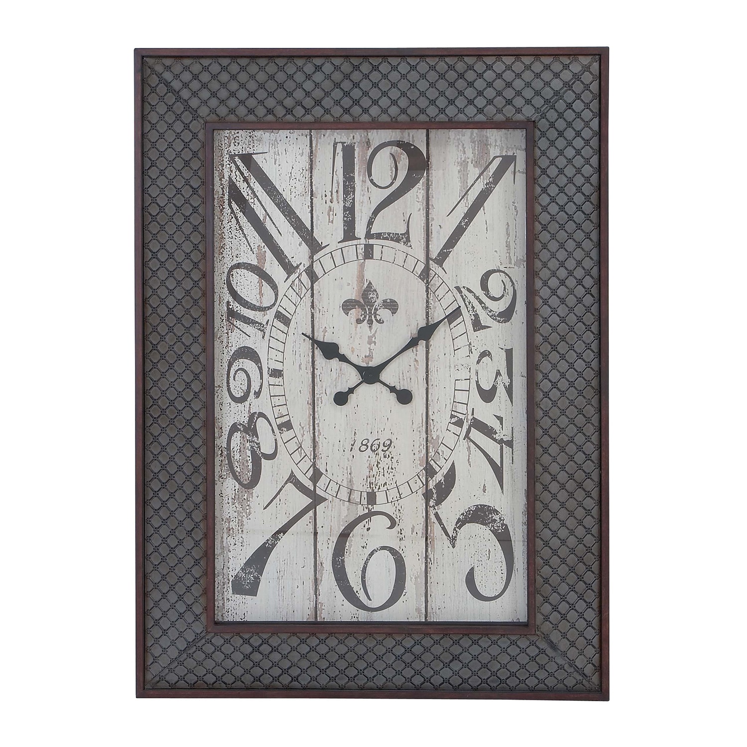 Metal/ Wood Mesh Pattern Wall Clock