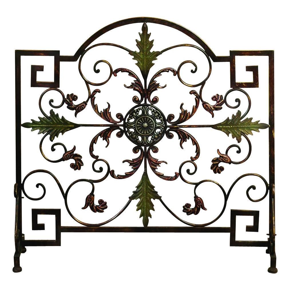 Ornate Organic Metal Fire Screen