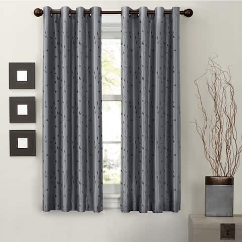 Maytex Jardin Faux Embroidered 63-inch Blackout Curtain Panel - 54 x 63