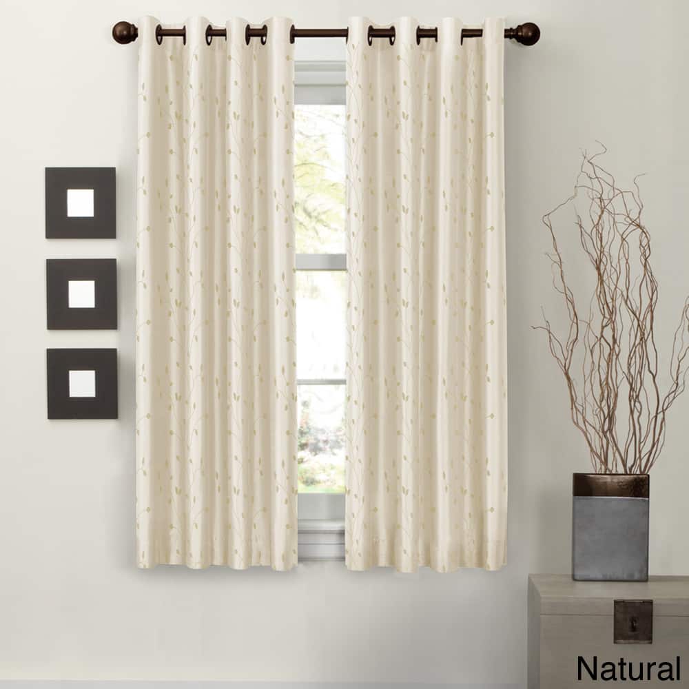 Maytex Jardin Faux Embroidered 63-inch Blackout Curtain Panel - 54 x 63
