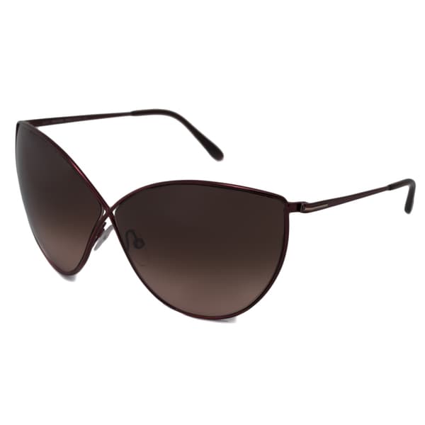 Tom Ford Women's Burgundy TF0251 Evelyn Cat Eye Sunglasses Tom Ford Designer Sunglasses