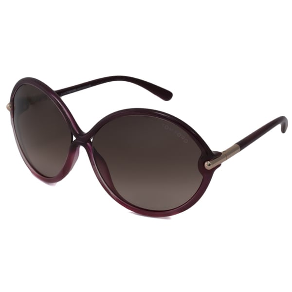 Tom Ford Women's Wine TF0225 Rita Oval Sunglasses Tom Ford Designer Sunglasses