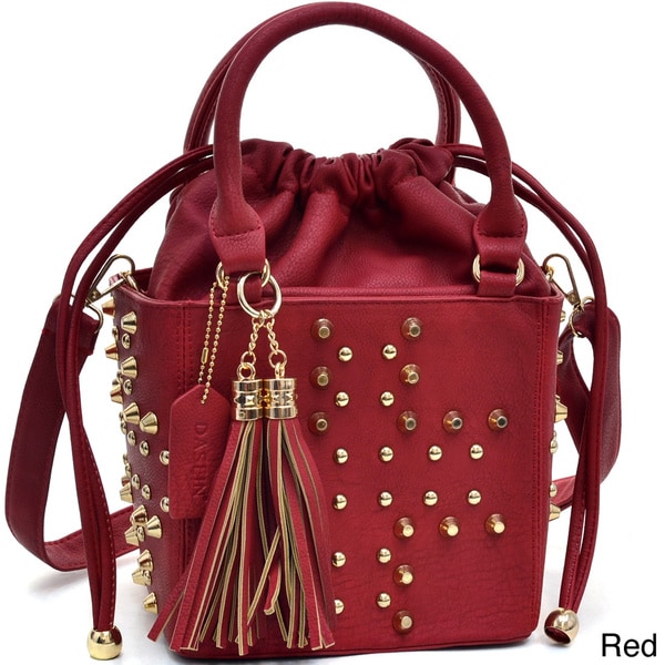 Shop Dasein Petite Studded Drawstring Satchel - Free Shipping Today ...