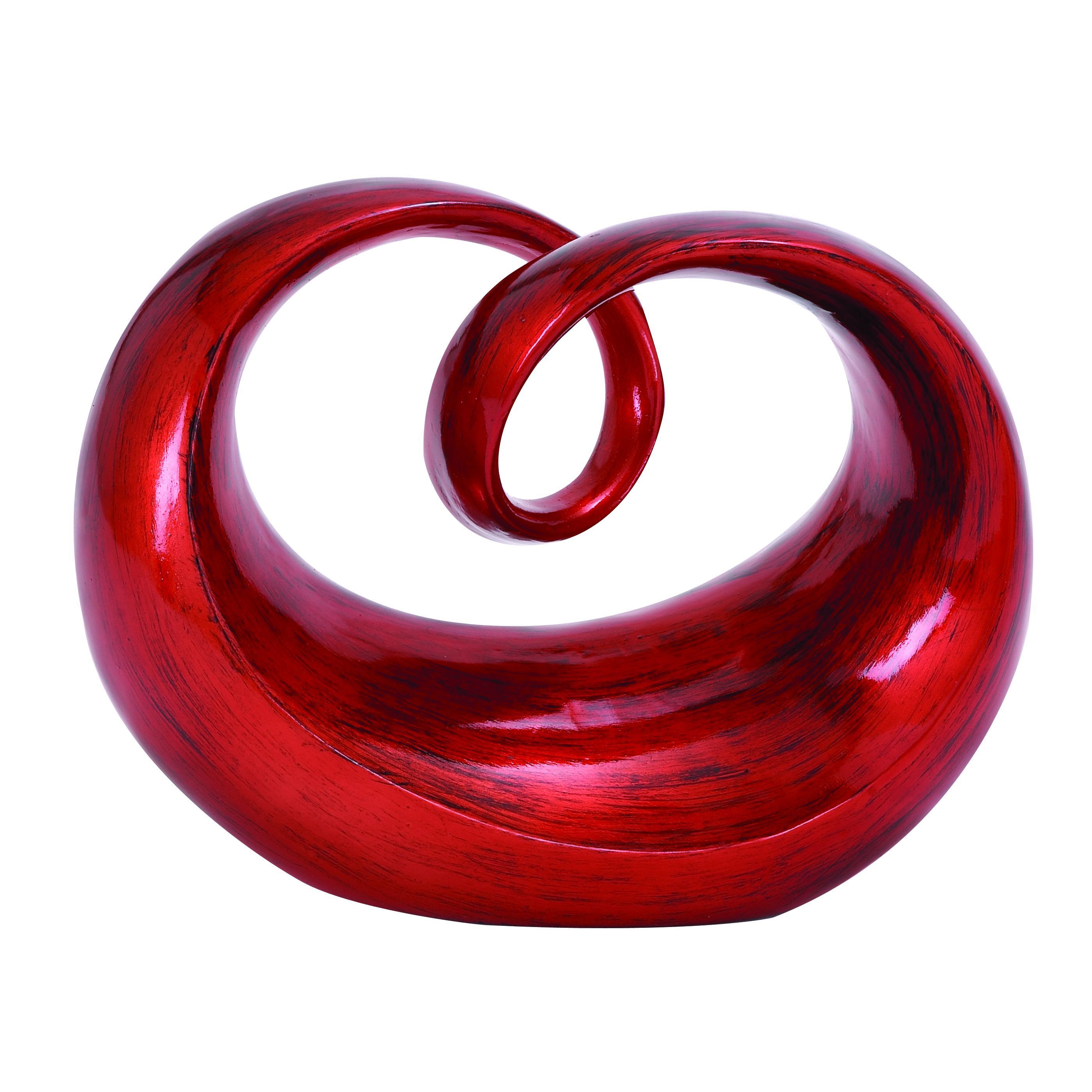 Contemporary Polystone Red Round Abstract Sculpture