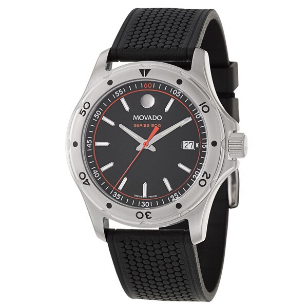 Movado Men's 2600099 'Series 800' Black Textured Rubber Strap Watch
