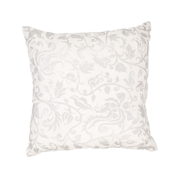 Handmade White Linen Throw Pillow - Overstock - 8631815