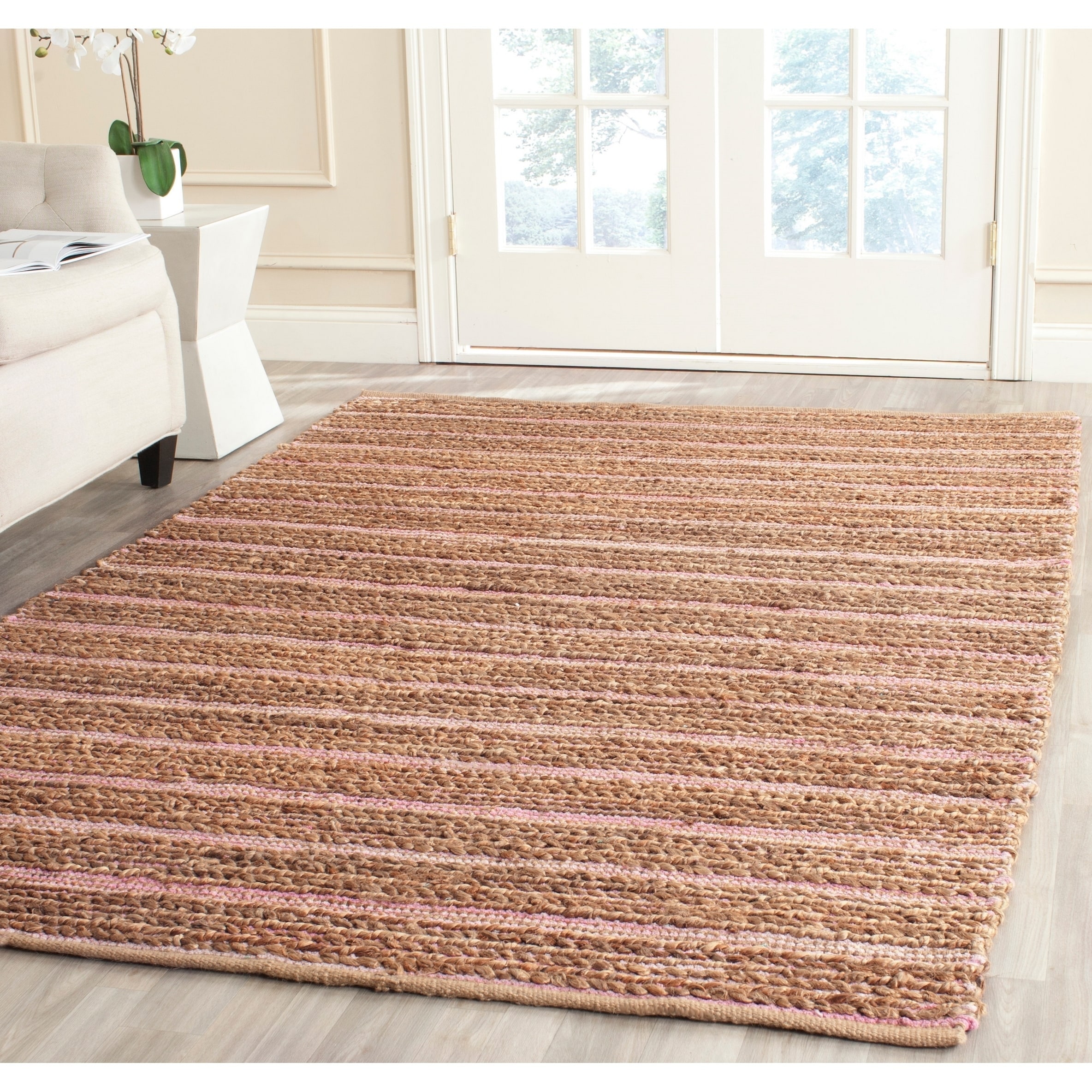 Safavieh Hand woven Cape Cod Light Pink Jute Rug (5 X 8)