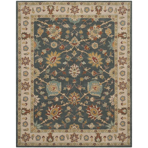 Safavieh Handmade Classic Dark Grey/ Ivory Wool Rug - 8' x 10'