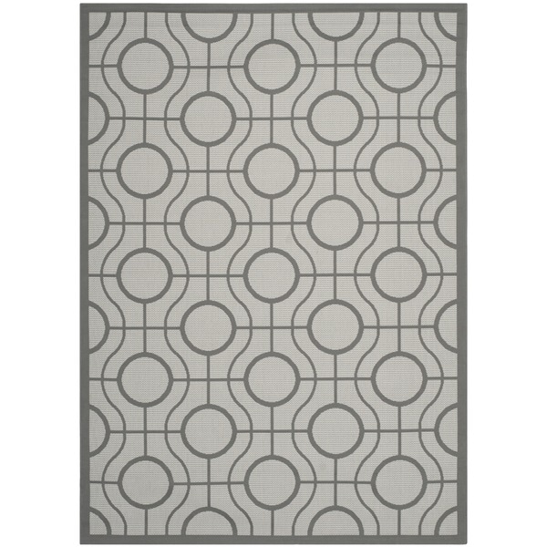 Safavieh Courtyard Modern Ogee Light Grey/ Anthracite Indoor/ Outdoor Rug - 8' x 11'