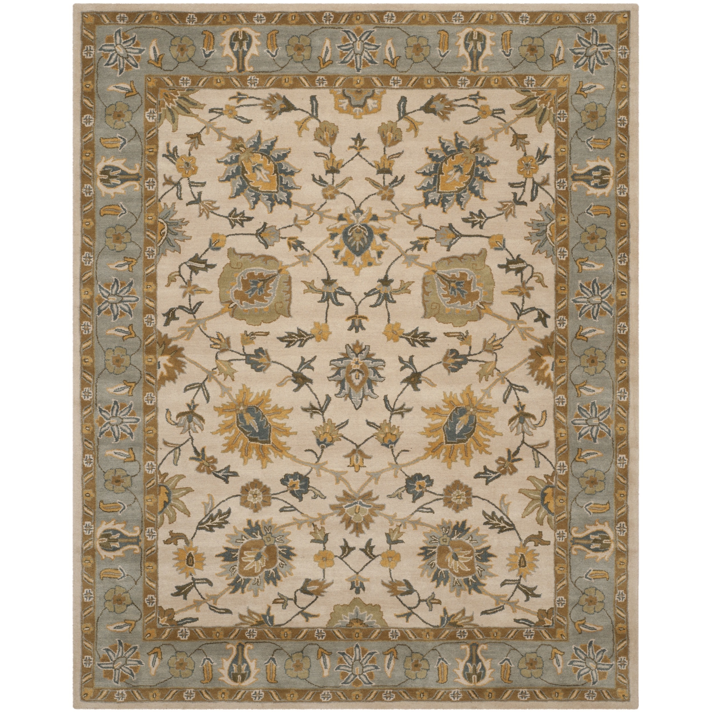 Safavieh Handmade Classic Ivory/ Light Blue Wool Rug (4 X 6)