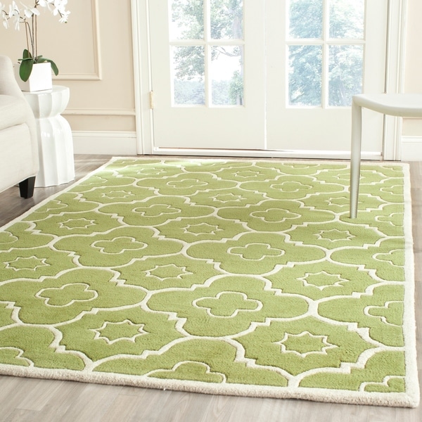 Safavieh Handmade Moroccan Chatham Green/ Ivory Wool Rug - 8' x 10'