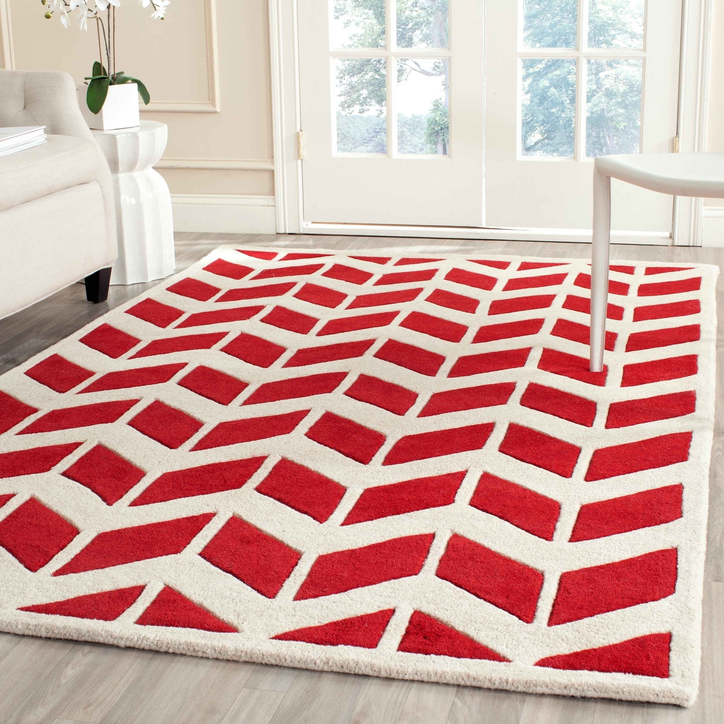 Safavieh Handmade Moroccan Chatham Red/ Ivory Wool Rug (8 X 10)