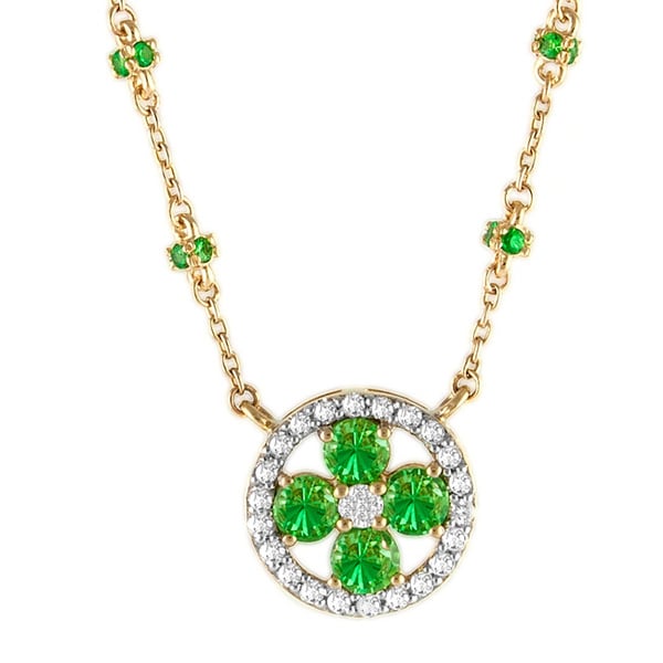 Shop 14k Yellow Gold 1/5 TDW Tsavorite Necklace (H-I, SI2-I1) - On Sale ...