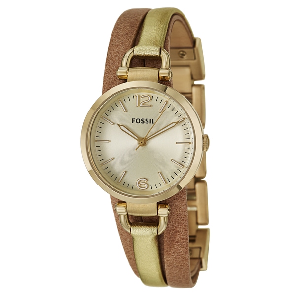 Fossil Women's 'Georgia' Yellow Gold-Plated Stainless Steel Japanese ...