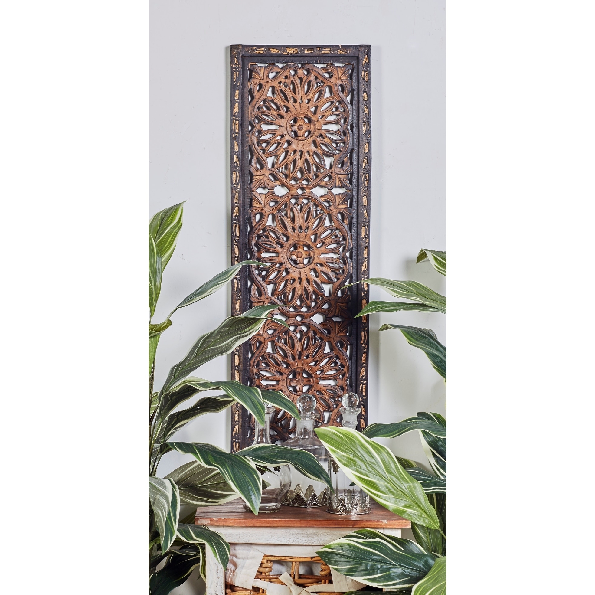 2 piece Elegant Wall Sculpture Wood Wall Panel