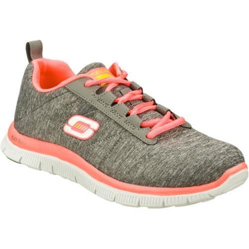 Womens Skechers Flex Appeal Next Generation Gray/Coral  