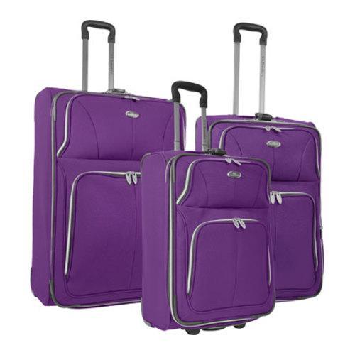 Shop US Traveler Purple Segovia 3-piece Expandable Luggage Set - Free ...