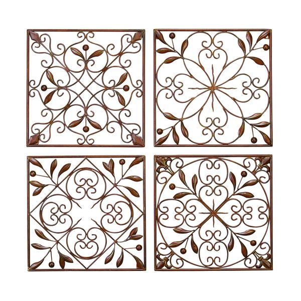 Shop Square Metal  Wall  Decor  Set of 4 On Sale Free 